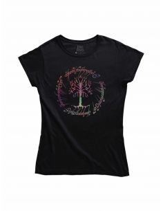 Camiseta chica Árbol Blanco y Runa Élfica - El Señor de los Anillos
