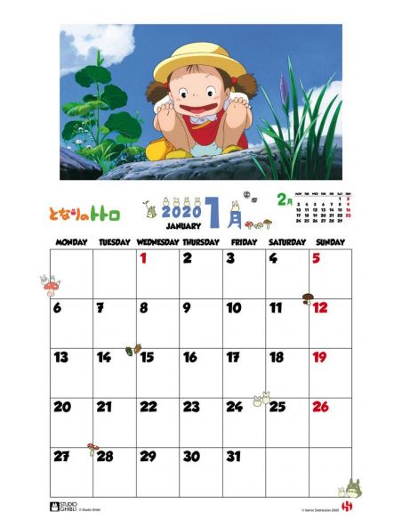 Calendario Mi Vecino Totoro 2020