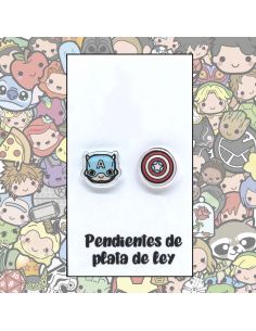 Pendientes Plata - Héroe Americano y Escudo - Joyería Artesanal
