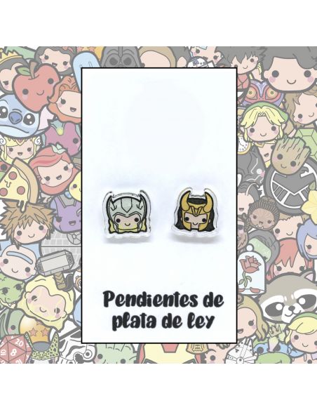 Pendientes Plata - Dios del Trueno y Dios del Engaño - Joyería Artesanal