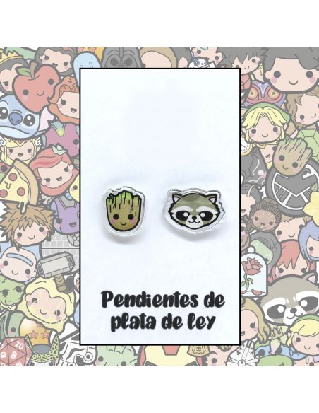 Pendientes Plata - Arbolito y Mapache - Joyería Artesanal