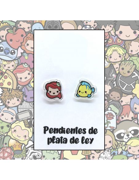 Pendientes Plata - Sirenita y Pececito - Joyería Artesanal