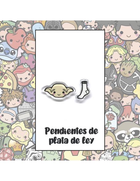 Pendientes Plata - Elfo doméstico y Calcetín - Joyería Artesanal