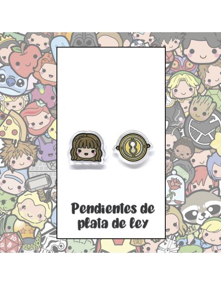 Pendientes Plata - Bruja y Reloj del Tiempo - Joyería Artesanal