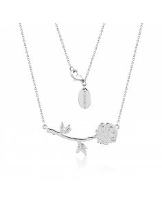 Colgante Rosa chapado en Oro blanco - Disney - La Bella y la Bestia