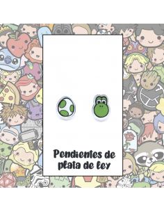 Pendientes Plata - Dino y Huevo - Joyería Artesanal