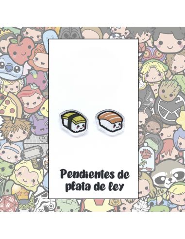 Pendientes Plata - Nigiris Kawai - Joyería Artesanal