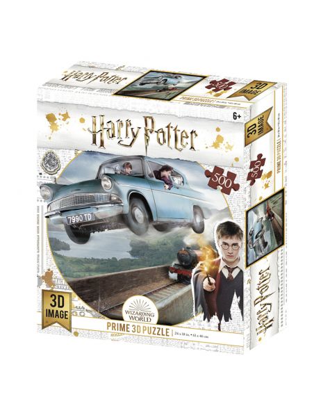 Puzzle lenticular Ford Anglia y Hogwarts Express 500 piezas - Harry Potter