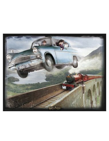 Puzzle lenticular Ford Anglia y Hogwarts Express 500 piezas - Harry Potter