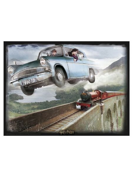 Puzzle lenticular Ford Anglia y Hogwarts Express 500 piezas - Harry Potter