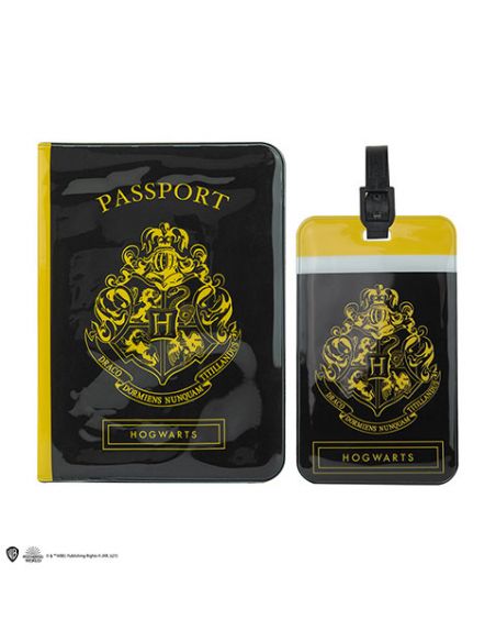 Porta pasaporte y Etiqueta para equipaje Hogwarts - Harry Potter