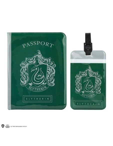 Porta pasaporte y Etiqueta para equipaje Slytherin - Harry Potter