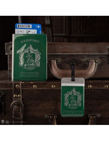 Porta pasaporte y Etiqueta para equipaje Slytherin - Harry Potter