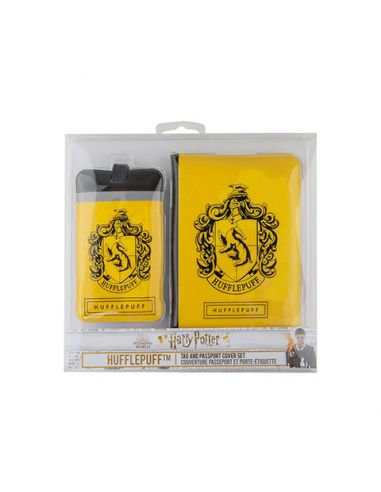 Porta pasaporte y Etiqueta para equipaje Hufflepuff - Harry Potter