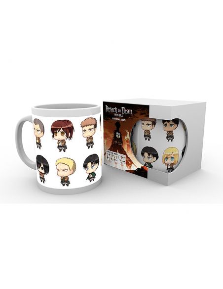 Taza Ataque a los Titanes Chibi