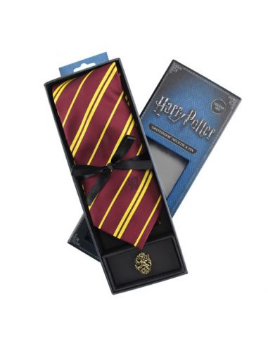 Corbata Deluxe Gryffindor con Pin - Harry Potter