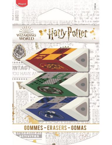 Pack 3 Gomas de Borrar Harry Potter Maped