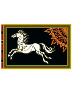 Bandera Estandarte de Rohan fondo Negro - El Señor de los Anillos
