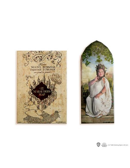 Pack Imanes Harry Potter Mapa del Merodeador y Señora Gorda CineReplicas