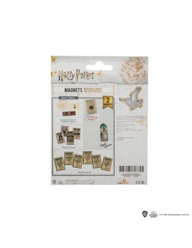 Pack Imanes Harry Potter Mapa del Merodeador y Señora Gorda CineReplicas