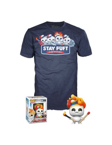 POP! & Tee Set de Minifigura y Camiseta Stay Puft Quality Marshmallows - Los Cazafantasmas