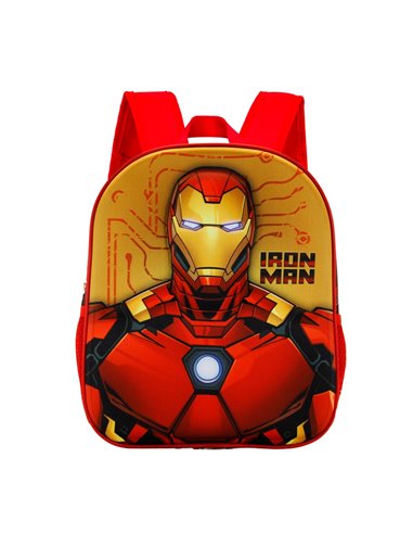 Iron Man Angry Mochila 3D Pequeña, Rojo