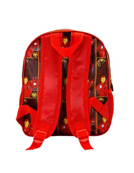 Iron Man Angry Mochila 3D Pequeña, Rojo