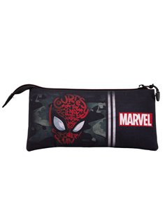 Spiderman Spidey-Estuche Portatodo Triple HS, Negro 2