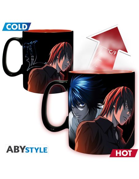Taza Death Note térmica L y Kira - Death Note