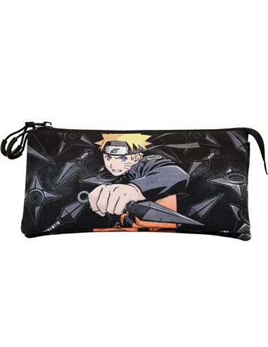 Naruto Weapons-Estuche Portatodo Triple ECO, Negro