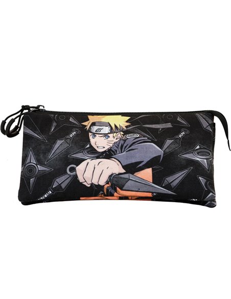 Naruto Weapons-Estuche Portatodo Triple ECO, Negro