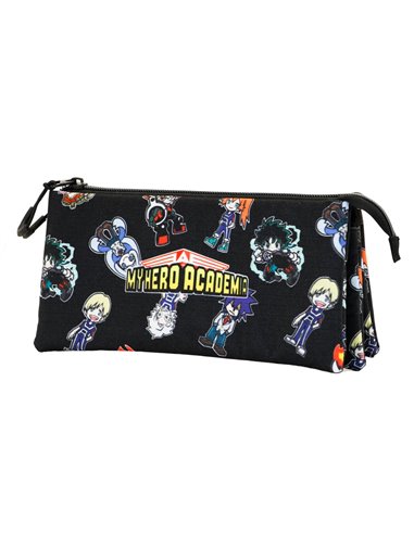 My Hero Academia Chibi Estuche Portatodo Triple ECO, Negro