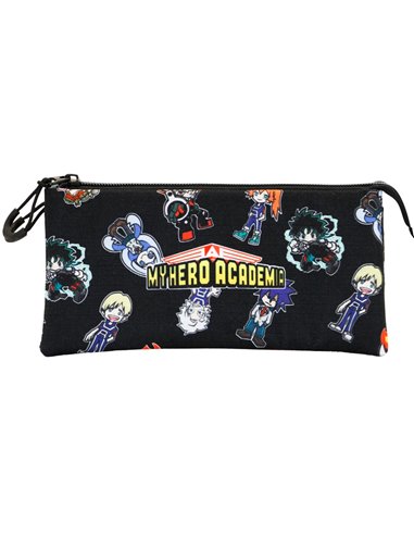 My Hero Academia Chibi Estuche Portatodo Triple ECO, Negro