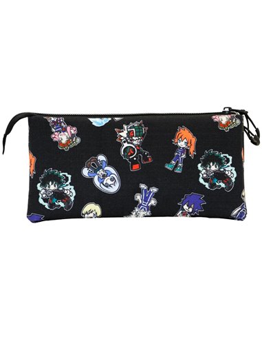 My Hero Academia Chibi Estuche Portatodo Triple ECO, Negro