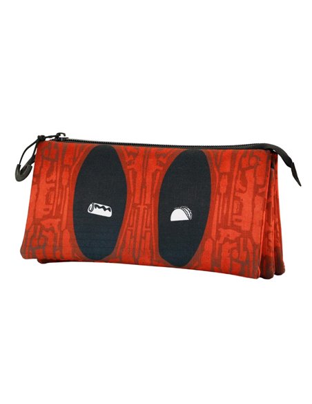 Deadpool Weapons-Estuche Portatodo Triple ECO, Rojo