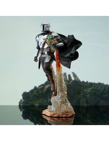 Figura The Mandalorian & The Child - Resina 41 cm - The Mandalorian Milestones 1/6 - Star Wars