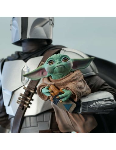 Figura The Mandalorian & The Child - Resina 41 cm - The Mandalorian Milestones 1/6 - Star Wars