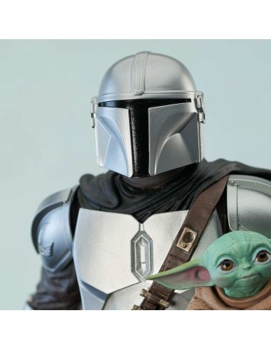 Figura The Mandalorian & The Child - Resina 41 cm - The Mandalorian Milestones 1/6 - Star Wars