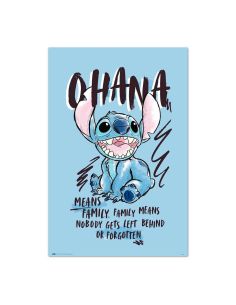 Póster Ohana Stitch - Lilo y Stitch