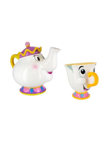 Pack Tetera Señora Potts y Taza Chip - Disney - La Bella y la Bestia