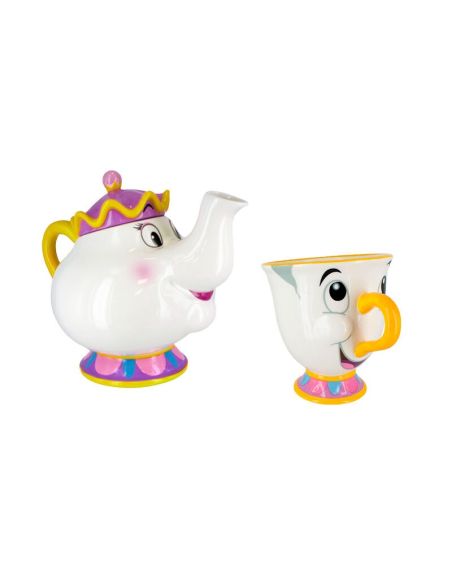 Pack Tetera Señora Potts y Taza Chip - Disney - La Bella y la Bestia
