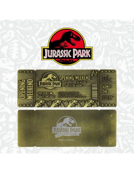 Réplica Ticket Jurassic Park 30th Aniversario Dorado - Edición Limitada