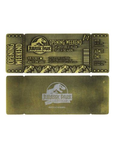 Réplica Ticket Jurassic Park 30th Aniversario Dorado - Edición Limitada