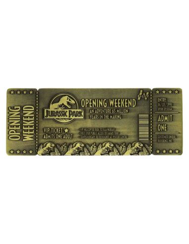 Réplica Ticket Jurassic Park 30th Aniversario Dorado - Edición Limitada