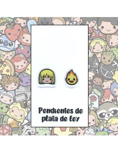 Pendientes Plata - Mago bonito y Llamita - Joyería Artesanal