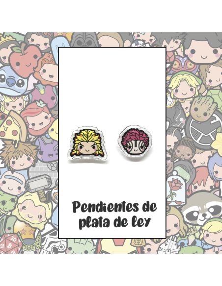 Pendientes Plata - Caza demonios Fuego - Joyería Artesanal