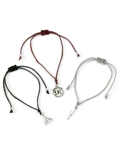 Set Pulseras Harry Potter: Las Reliquias de la Muerte, Rayo y Andén 9 3/4