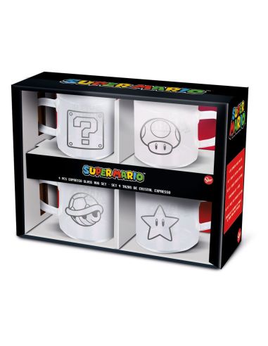 Pack 4 Tazas Super Mario 100 ml - Mario Bros
