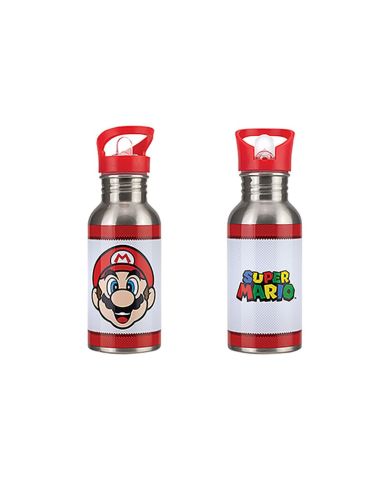Botella metálica con pajita Super Mario 500 ml