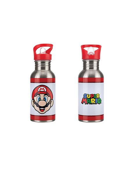 Botella metálica con pajita Super Mario 500 ml